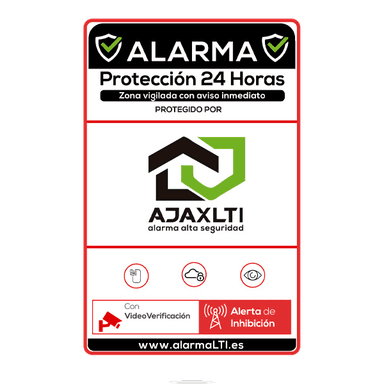 Mini Cartel de Alarma AJAX en Aluminio Lacado 19x12cm