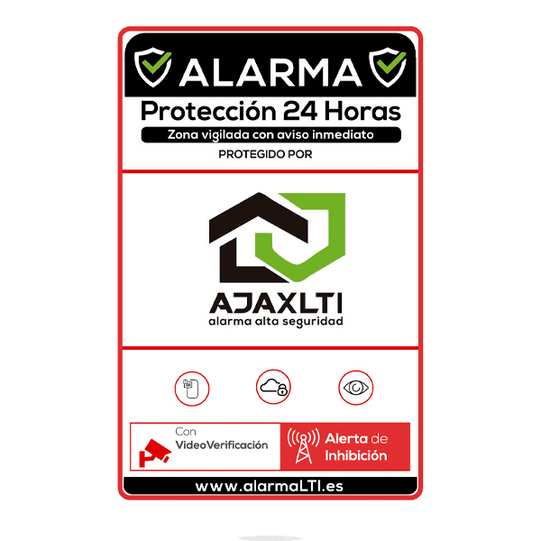 Mini Cartel de Alarma AJAX en Aluminio Lacado 19x12cm