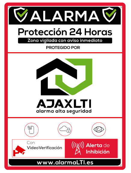 Cartel disuasorio de alarma Ajax